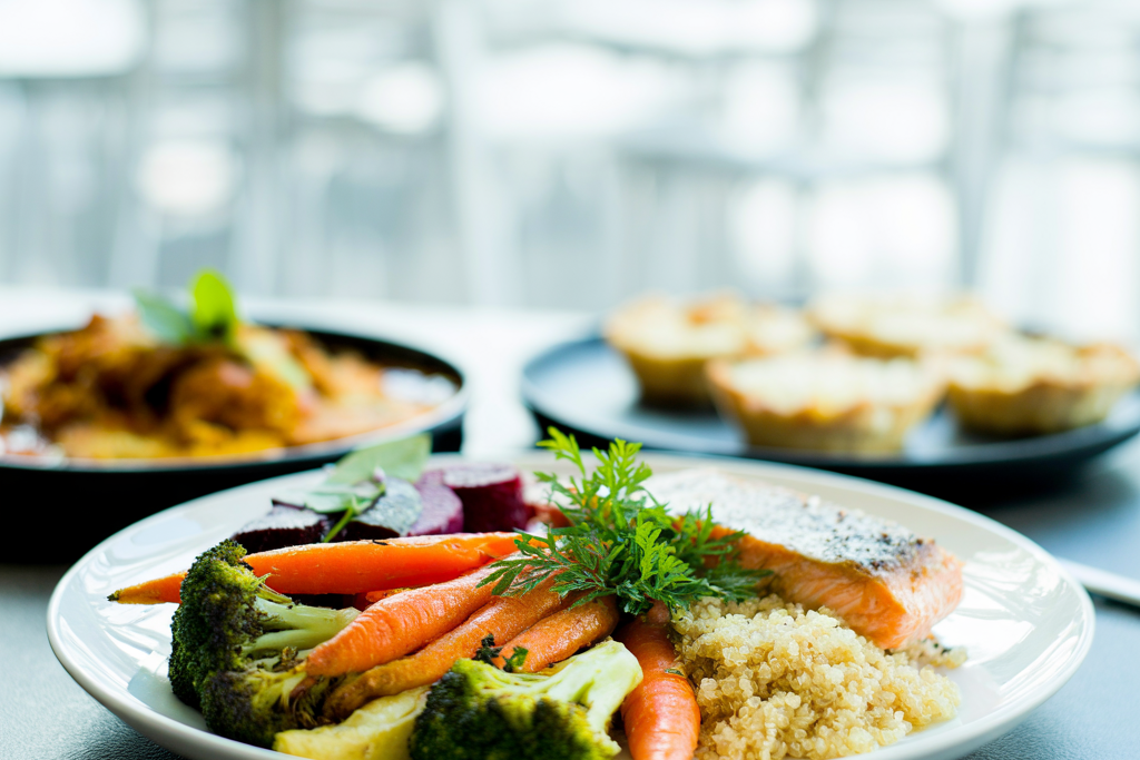 This kind of balanced meal gives your body "energy, vitamins, minerals, and fibre, which are all essential for staying healthy.