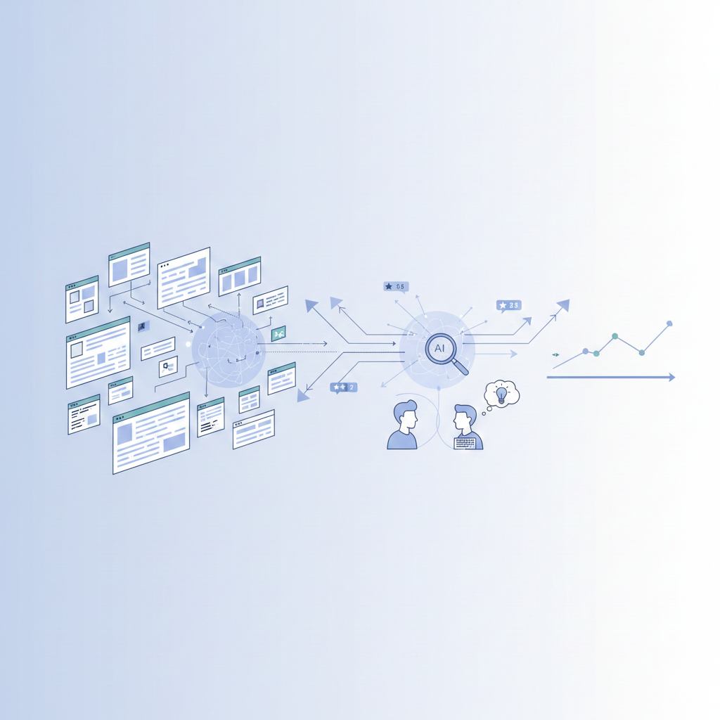Illustration showing how Google understands and analyzes content using AI