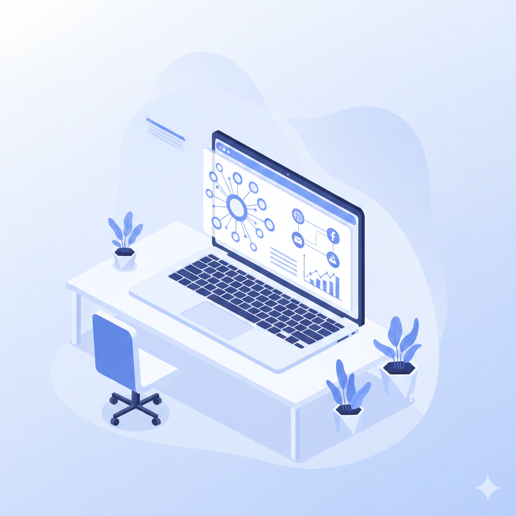 Illustration showing backlinks and SEO connections between websites