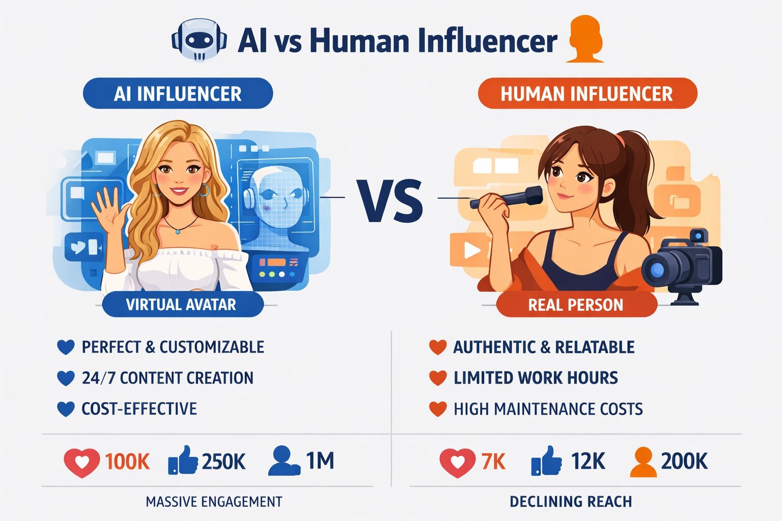 AI vs Human Influencer