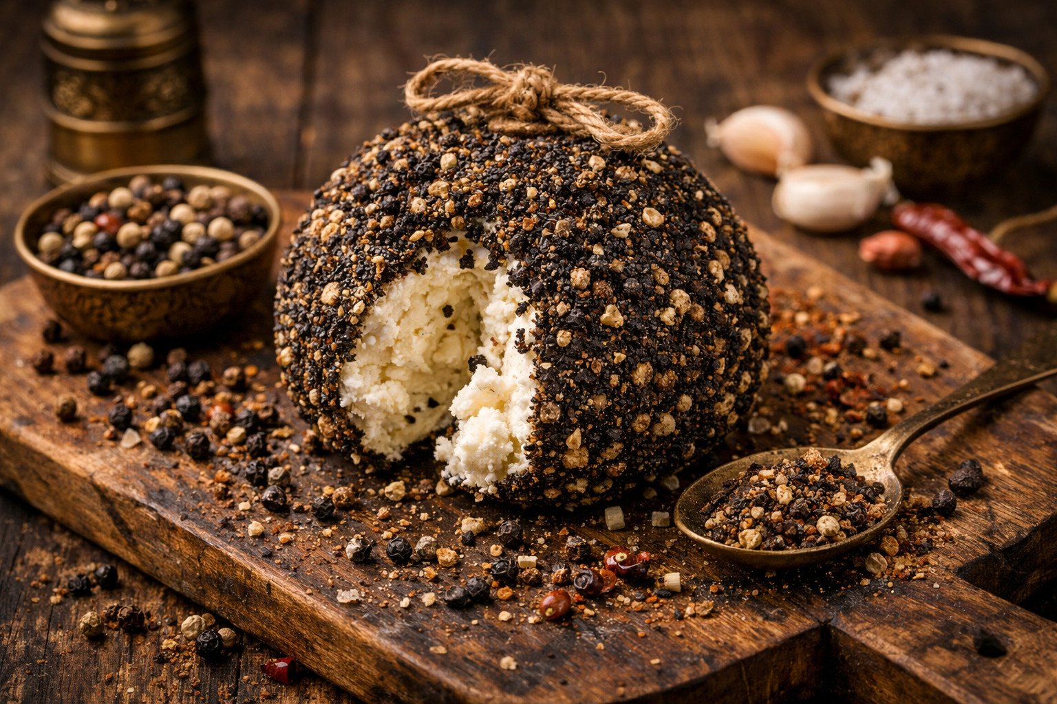 Kaali miri cheese( a belper knolle-inspired by pepper cheese)