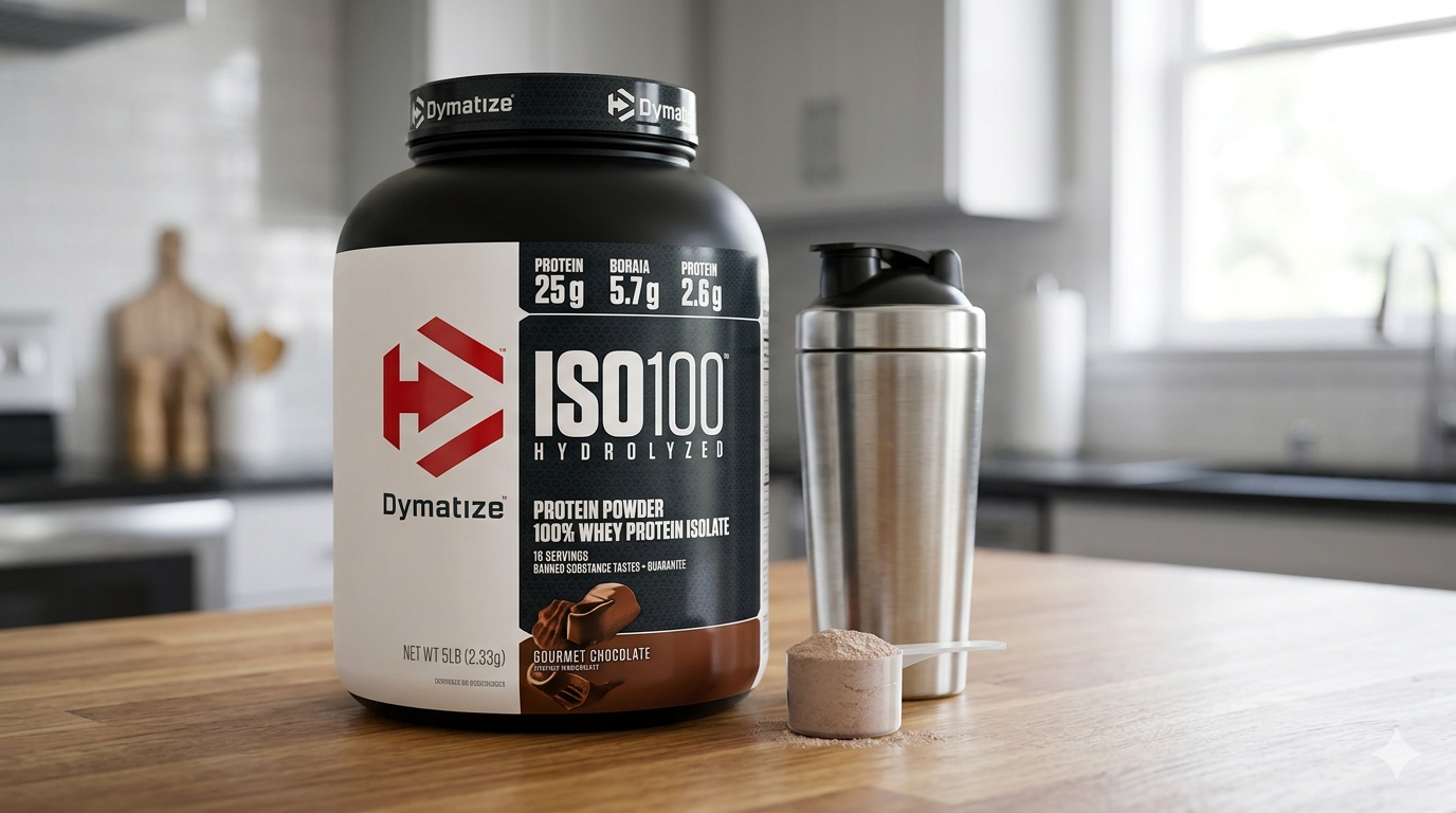 Image represents Dymatize iso100 with pure labelling.