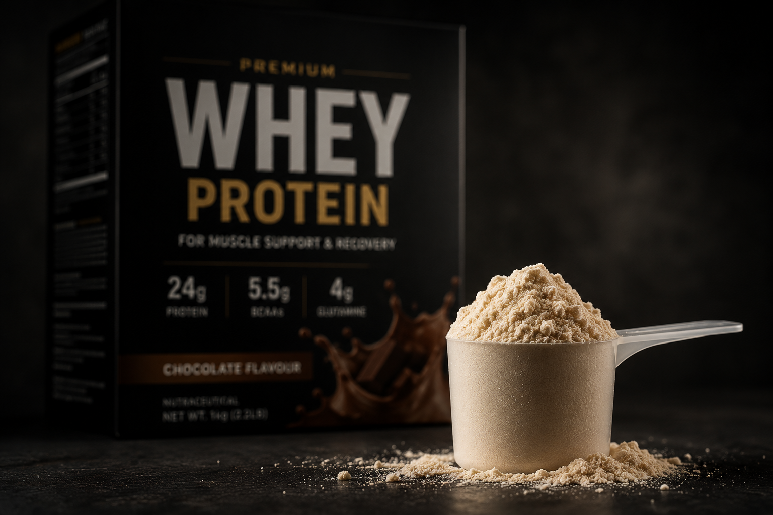 Image represents whey protein supplement