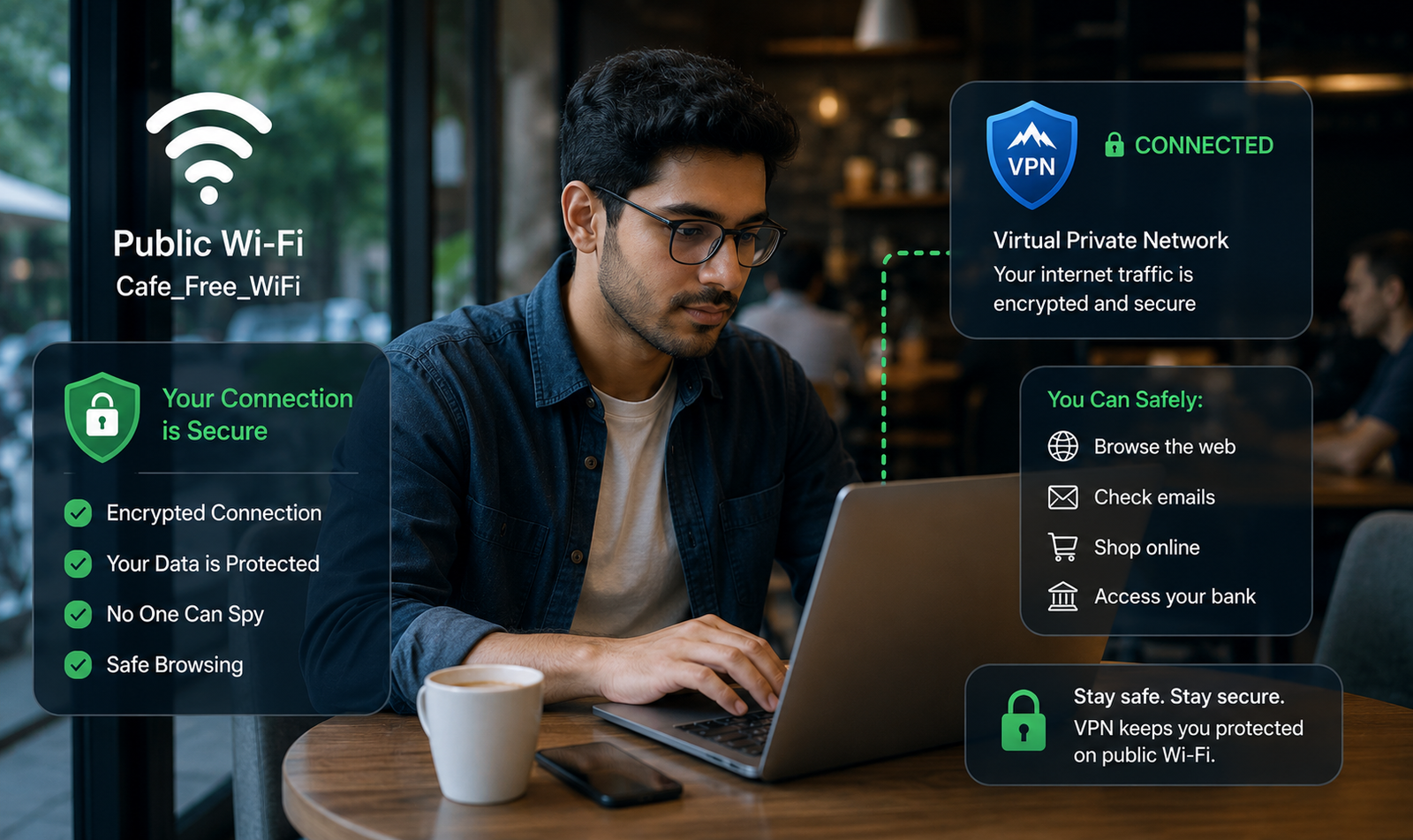 Secure browsing at the café