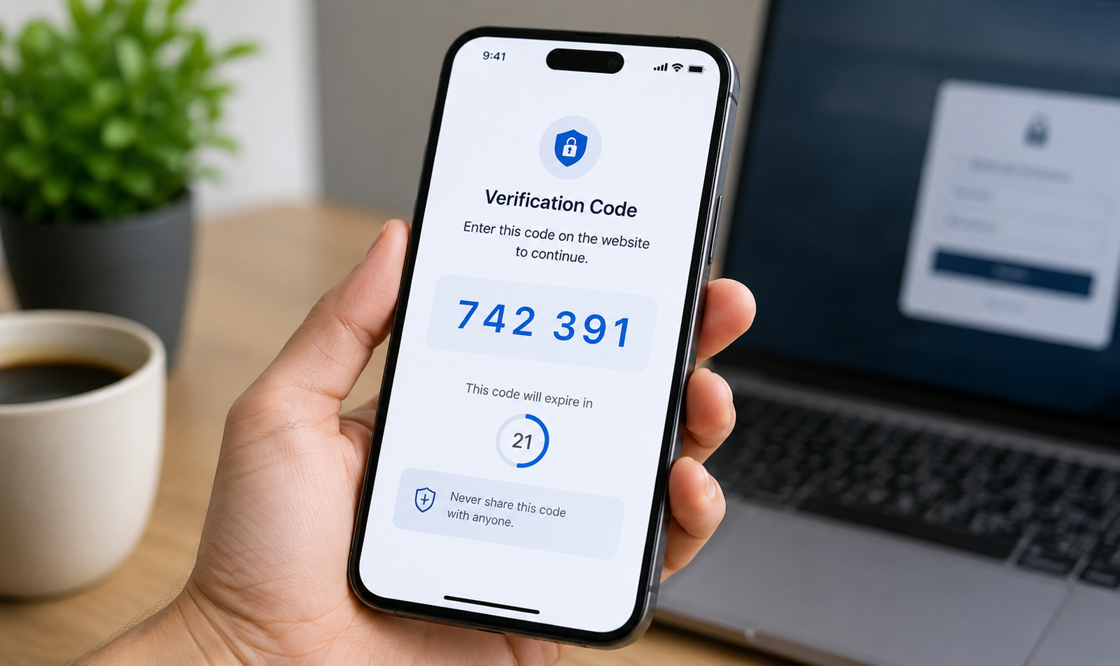 Smartphone verification in modern workspace