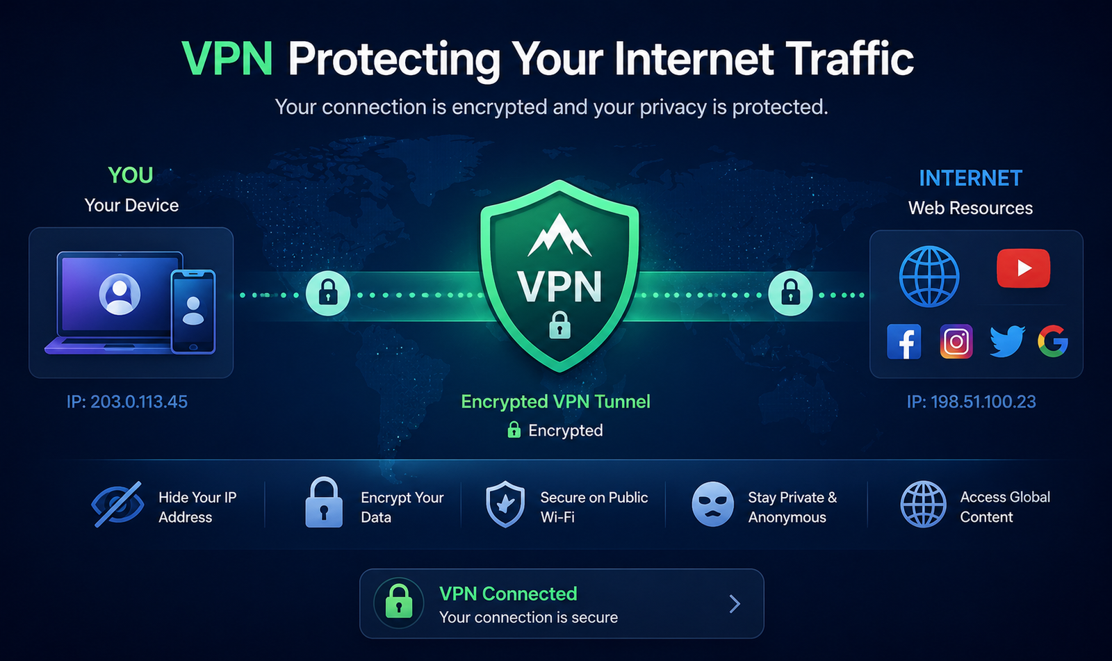 VPN protection for secure browsing