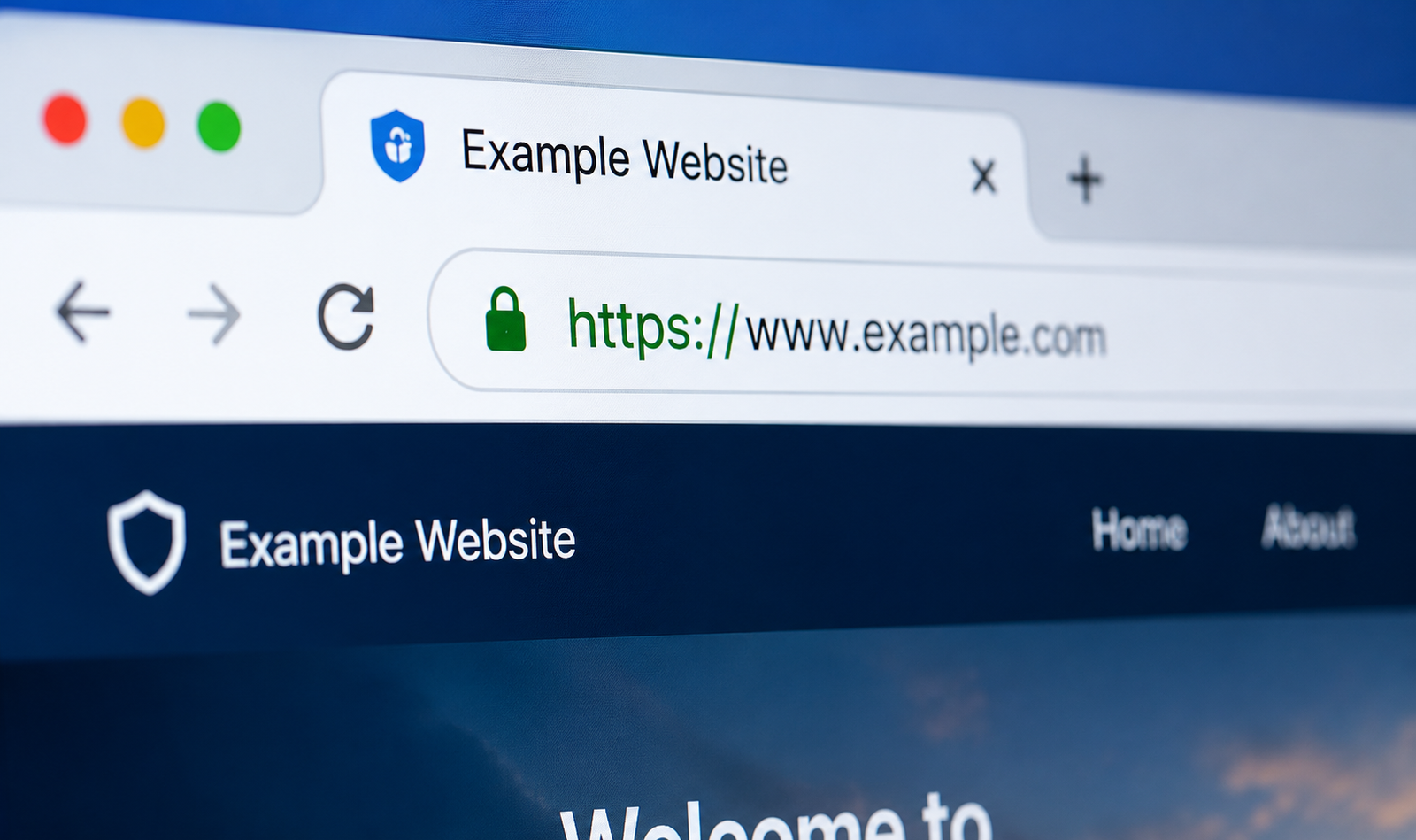 Web browser UI with focus on address bar