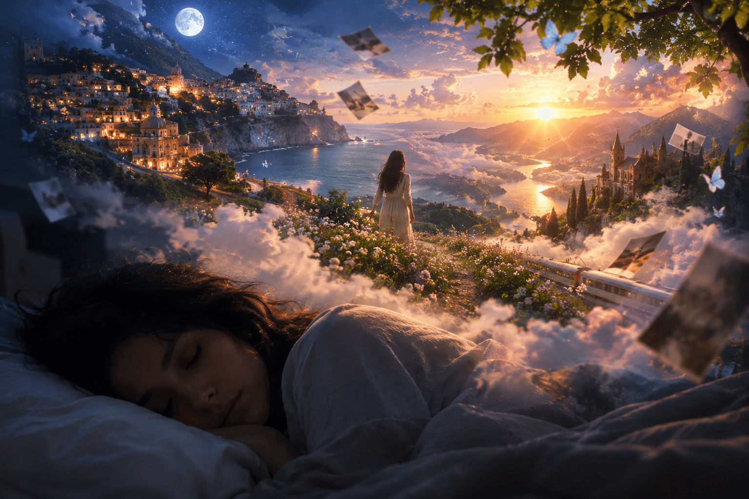 A surreal landscape illustrating how vivid and realistic dreams can feel. Image.