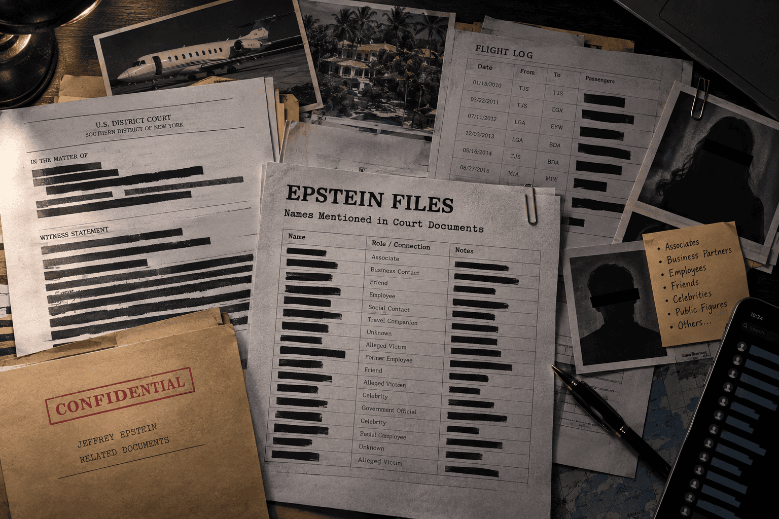 Epstein file redacted name list.