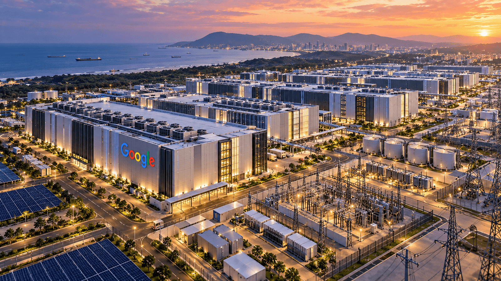 Gigawatt-scale AI data centre infrastructure in Visakhapatnam. Image.
